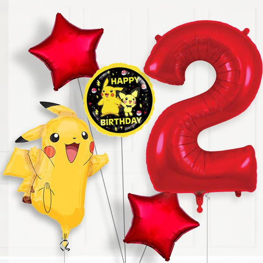 Pokemon Pikachu Helium Balloon Package 2nd Birthday - Number 2 | Small Indoor Plants