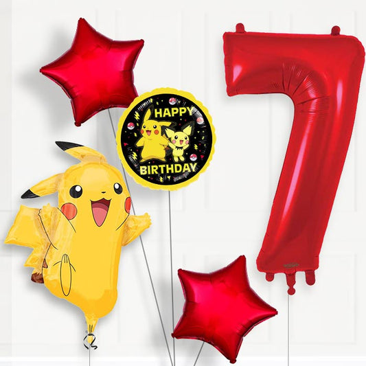 Pokemon Pikachu Helium Balloon Package 7th Birthday - Number 7 | Small Indoor Plants