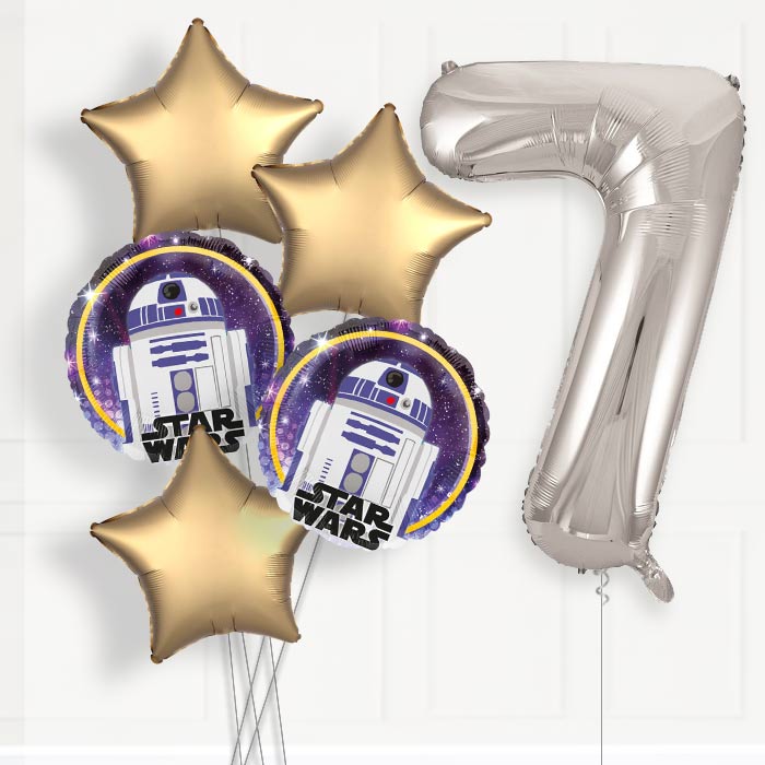 R2D2 Helium Balloon Package 7th Birthday - Number 7 | Small Indoor Plants