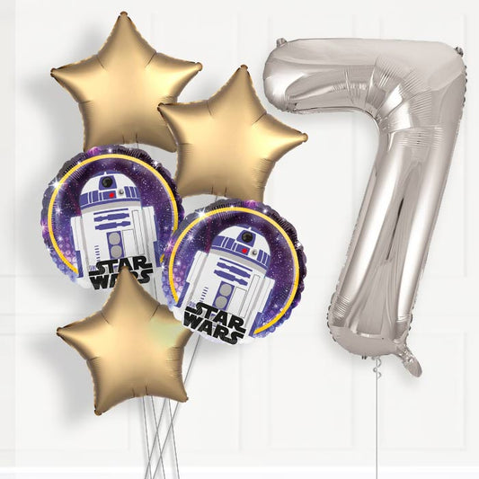 R2D2 Helium Balloon Package 7th Birthday - Number 7 | Small Indoor Plants