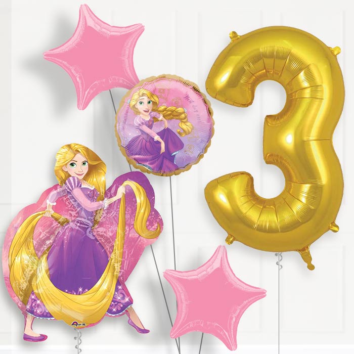 Rapunzel Helium Balloon Package 3rd Birthday - Number 3 | Small Indoor Plants