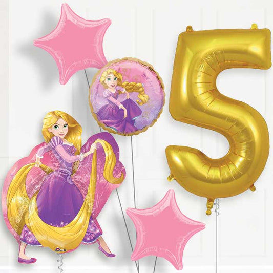 Rapunzel Helium Balloon Package 5th Birthday - Number 5 | Small Indoor Plants
