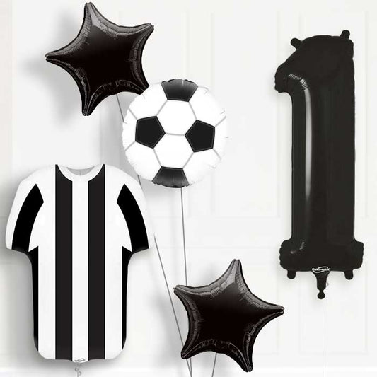 Black and White Football Shirt 1st Birthday Balloon Package - Number 1 | Small Indoor Plants