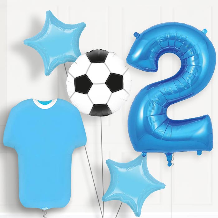 Blue Football Shirt 2nd Birthday Balloon Package - Default Title | Small Indoor Plants