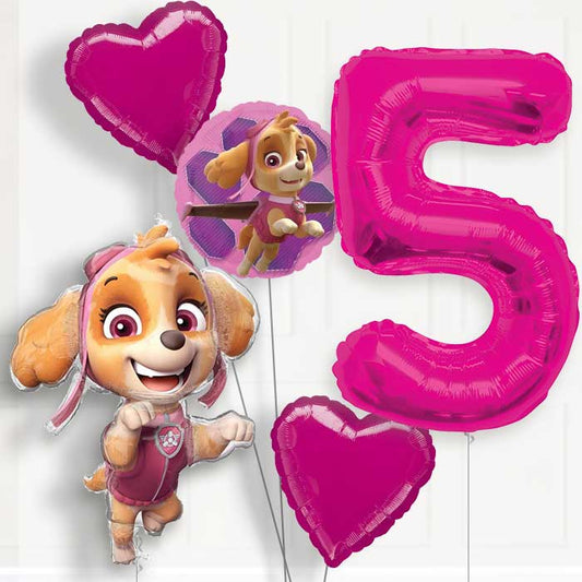 Shaped Skye Helium Balloon Package 5th Birthday - Number 5 | Small Indoor Plants