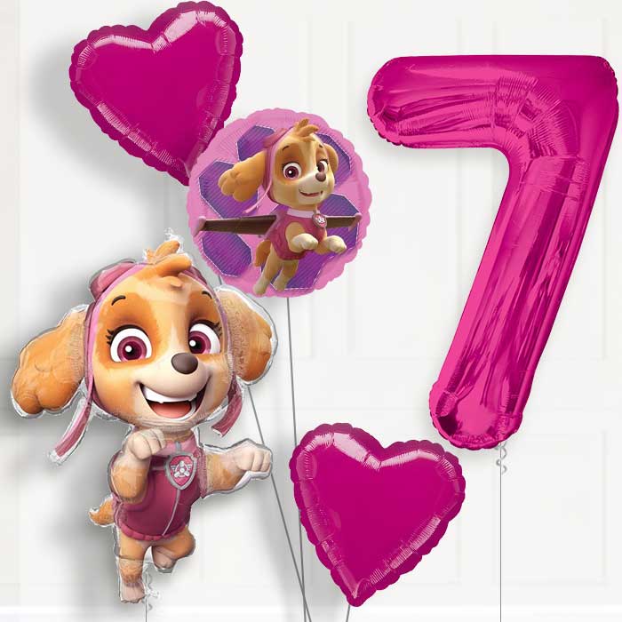 Shaped Skye Helium Balloon Package 7th Birthday - Number 7 | Small Indoor Plants