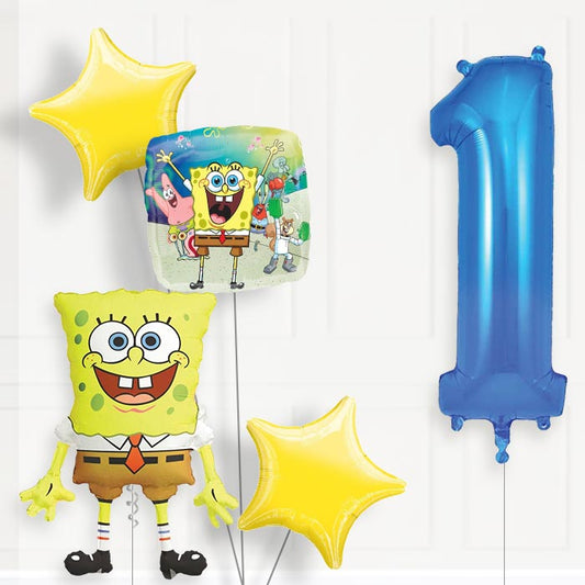 Spongebob Helium Balloon Package 1st Birthday - Number 1 | Small Indoor Plants