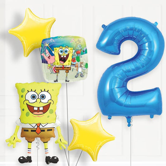 Spongebob Helium Balloon Package 2nd Birthday - Number 2 | Small Indoor Plants