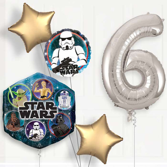 Storm Trooper Helium Balloon Package 6th Birthday - Number 6 | Small Indoor Plants