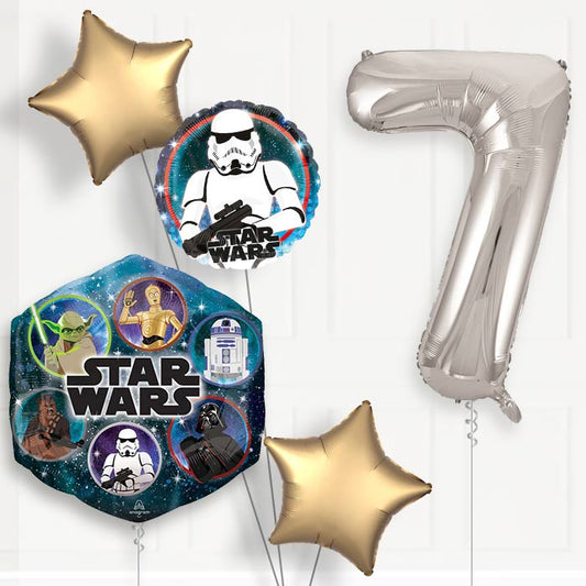Storm Trooper Helium Balloon Package 7th Birthday - Number 7 | Small Indoor Plants