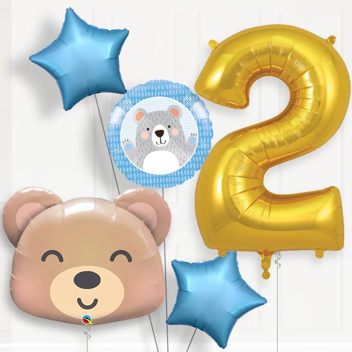 Teddy Bear Helium Balloon Package 2nd Birthday