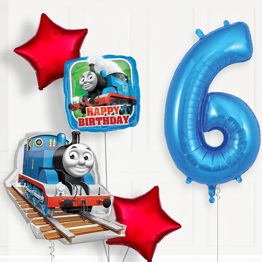 Thomas and Friends Helium Balloon Package 6th Birthday - Number 6 | Small Indoor Plants