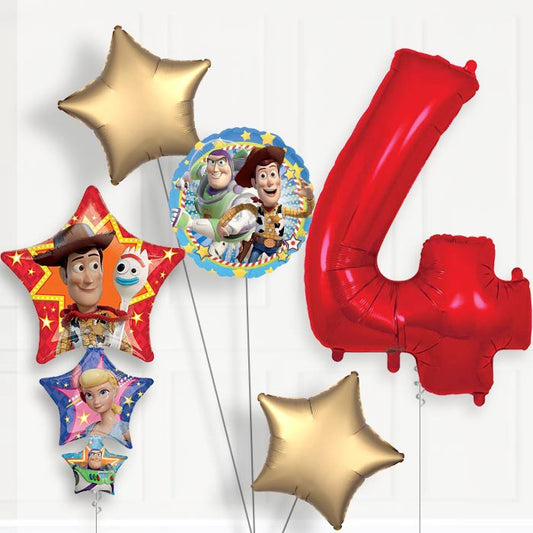 Toy Story Helium Balloon Package 4th Birthday - Number 4 | Small Indoor Plants