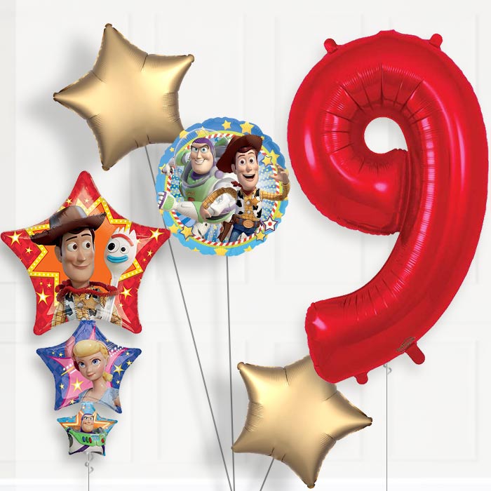 Toy Story Helium Balloon Package 9th Birthday - Number 9 | Small Indoor Plants