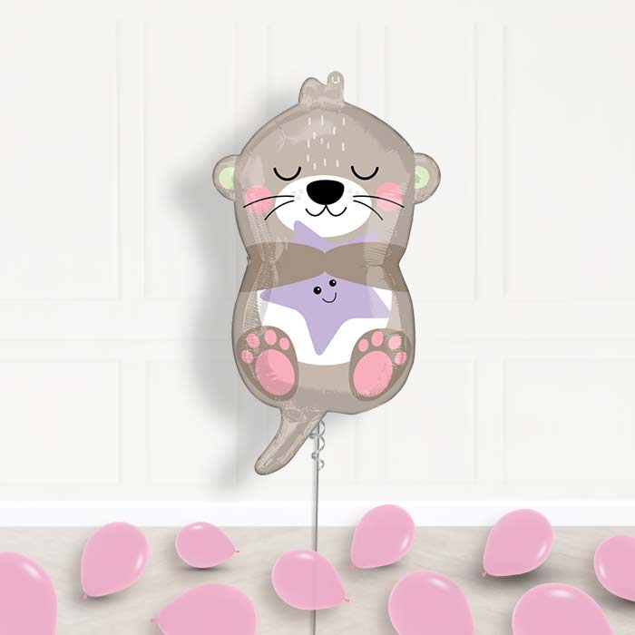 Adorable Otter Baby Girl Balloon Package Delivered