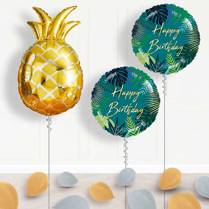 Giant Pineapple Shaped Balloon Package Delivered - Package | Small Indoor Plants