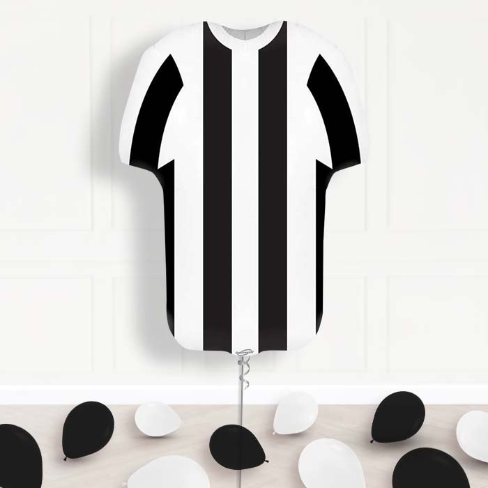 Black and White Football Shirt Helium Balloon Display