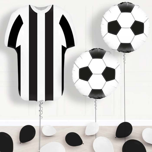 Black and White Football Shirt Helium Balloon Display - Package | Small Indoor Plants