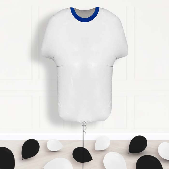 Blue and White Football Shirt Helium Balloon Display