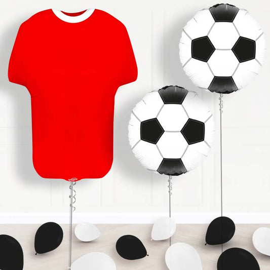 Red Football Shirt Helium Balloon Display - Package | Small Indoor Plants