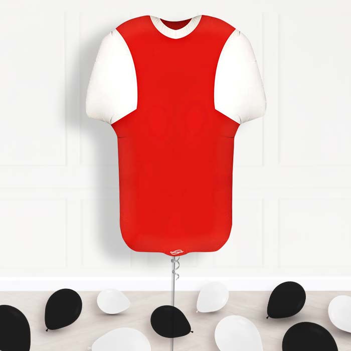 Red and White Football Shirt Helium Balloon Display