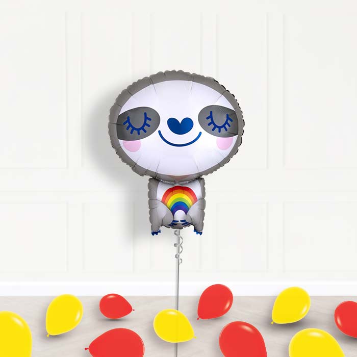 Sloth with Rainbow Balloon Package Delivered