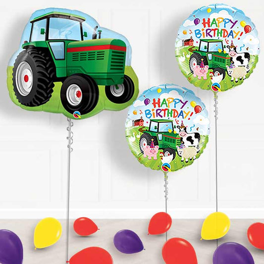 Tractor Balloon Display in a Box Gift - Package | Small Indoor Plants