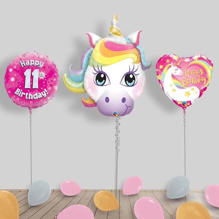 Unicorn Birthday Balloon Display - Any Age 1-16