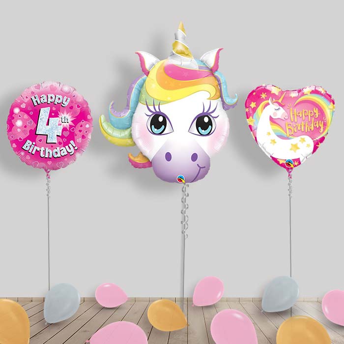 Unicorn Birthday Balloon Display - Any Age 1-16