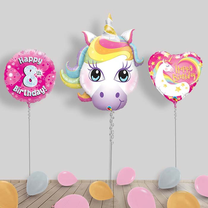 Unicorn Birthday Balloon Display - Any Age 1-16