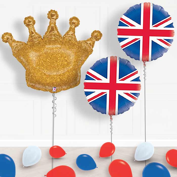 Inflated Union Jack Helium Balloon Package in a Box - Balloon Package | Small Indoor Plants