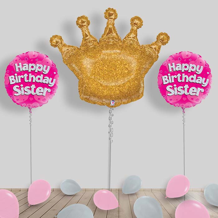 Happy Birthday Sister Balloons Package - 1st Birthday | Small Indoor Plants