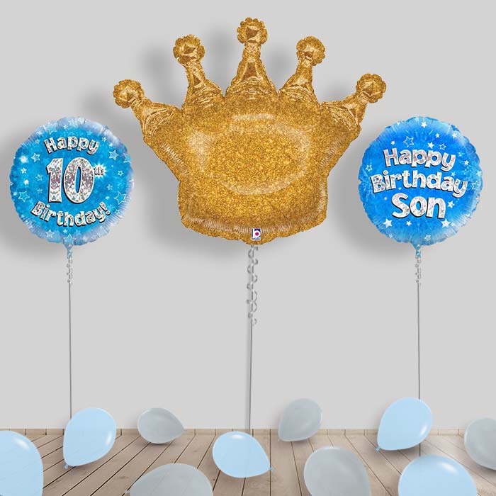 Happy Birthday Son Balloon Package in a Box - 10th Birthday | Small Indoor Plants