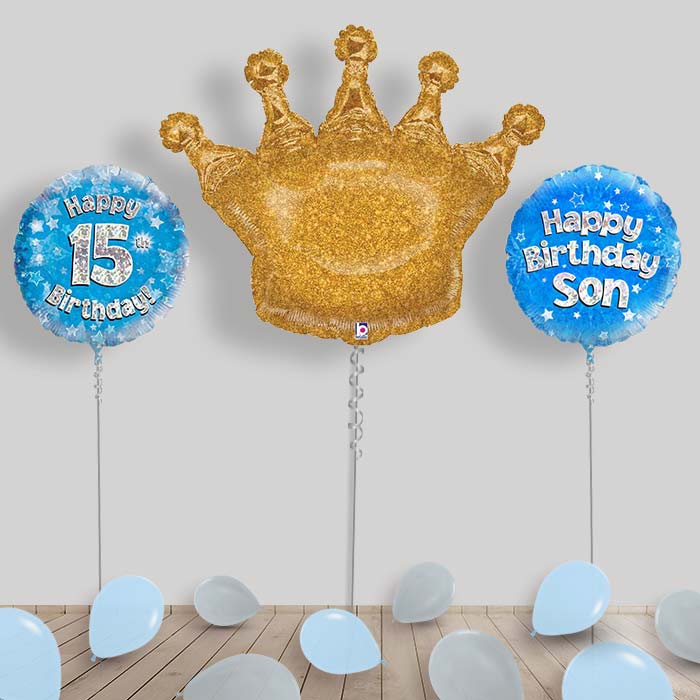 Happy Birthday Son Balloon Package in a Box - 15th Birthday | Small Indoor Plants