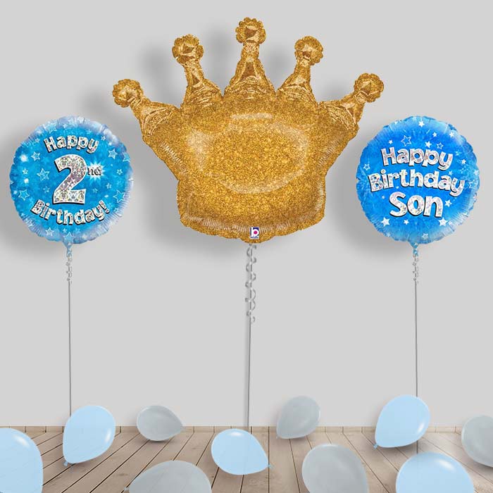Happy Birthday Son Balloon Package in a Box - 2nd Birthday | Small Indoor Plants