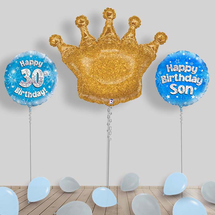 Happy Birthday Son Balloon Package in a Box - 30th Birthday | Small Indoor Plants