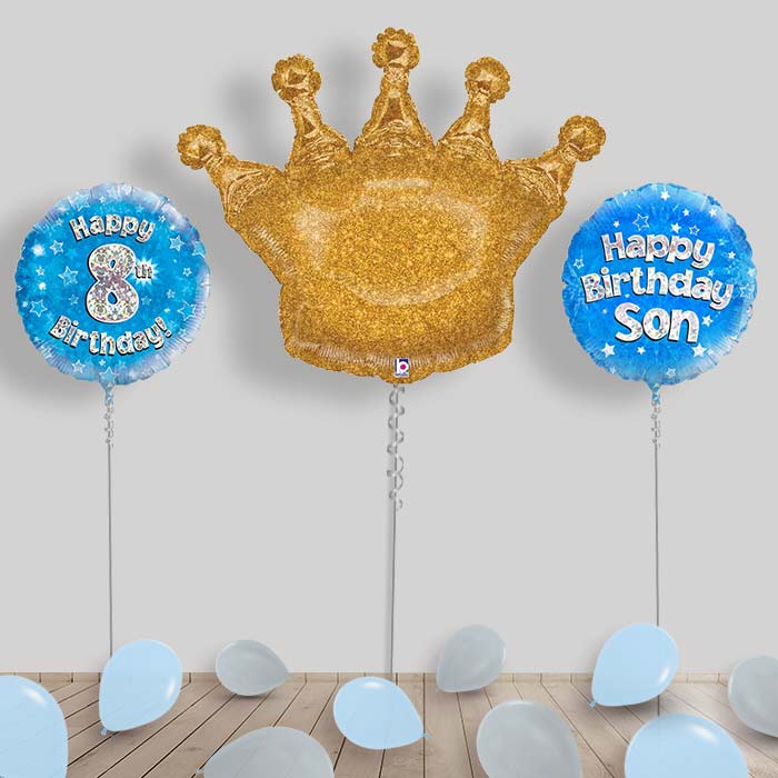 Happy Birthday Son Balloon Package in a Box - 8th Birthday | Small Indoor Plants