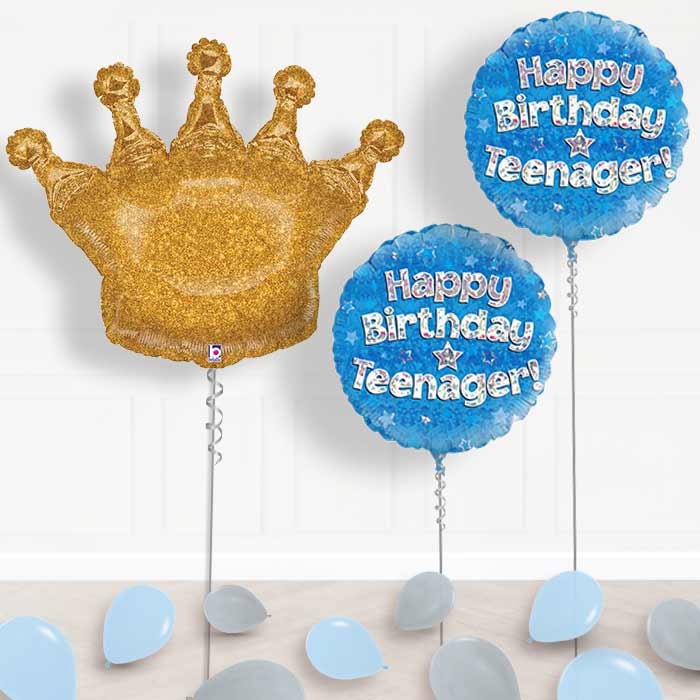 Teenager Balloons Package in a Box - Blue