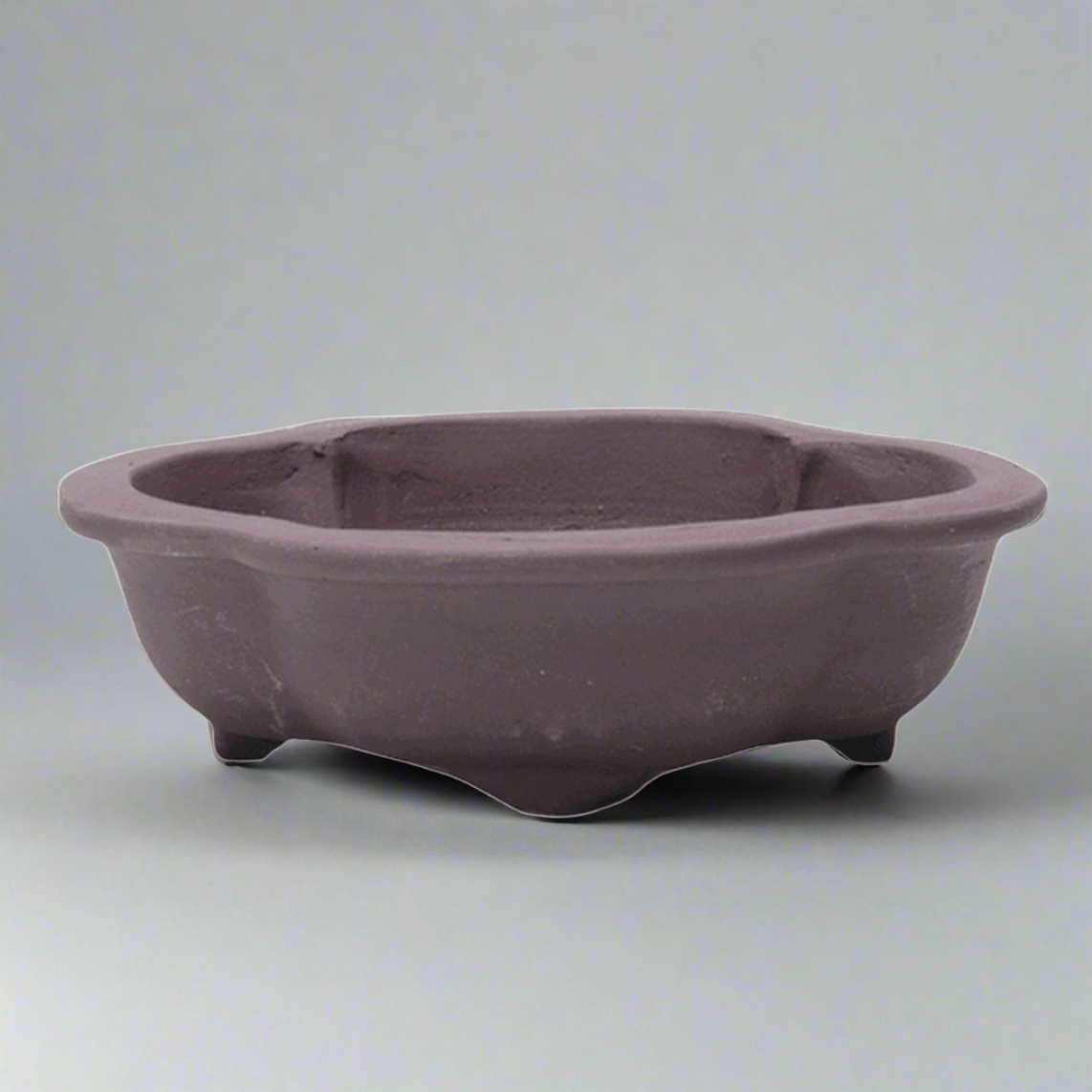 Floral Unglazed Bonsai Pot 18cm x 15cm x 4cm