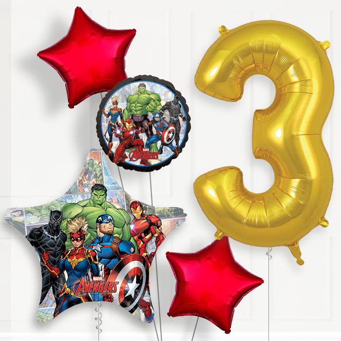 Marvel Avengers Birthday Balloon Package Choose Your Number