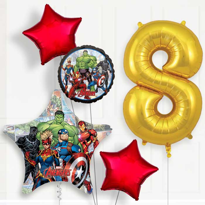 Marvel Avengers Birthday Balloon Package Choose Your Number