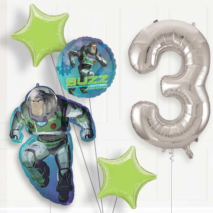 Buzz Lightyear Birthday Balloon Package Choose Your Number - Number 3 | Small Indoor Plants