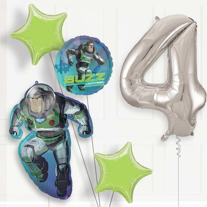 Buzz Lightyear Birthday Balloon Package Choose Your Number - Number 4 | Small Indoor Plants