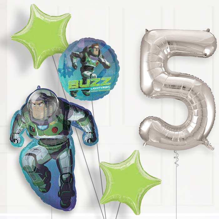 Buzz Lightyear Birthday Balloon Package Choose Your Number - Number 5 | Small Indoor Plants