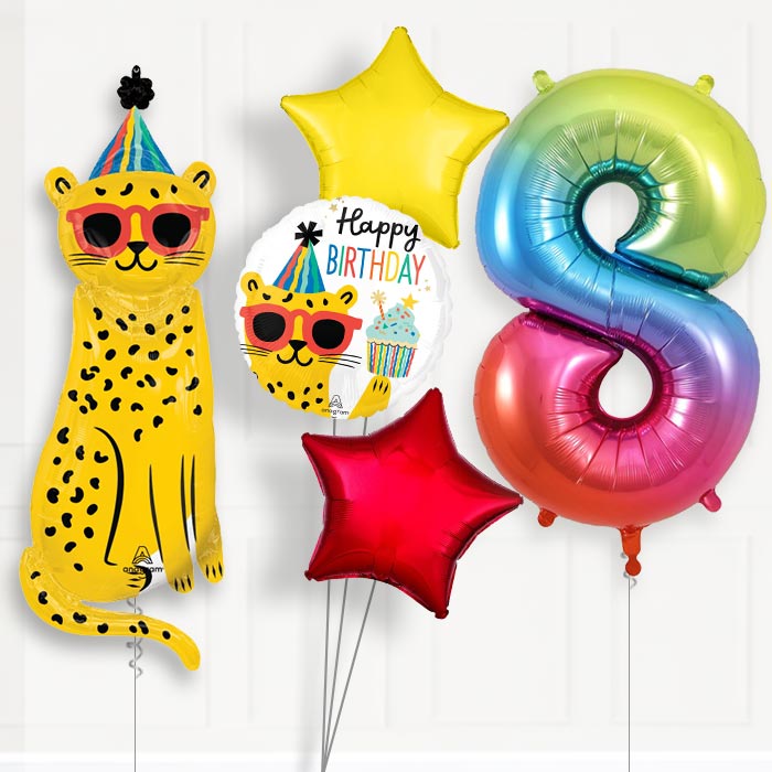 Cheetah Birthday Balloon Package Choose Your Number