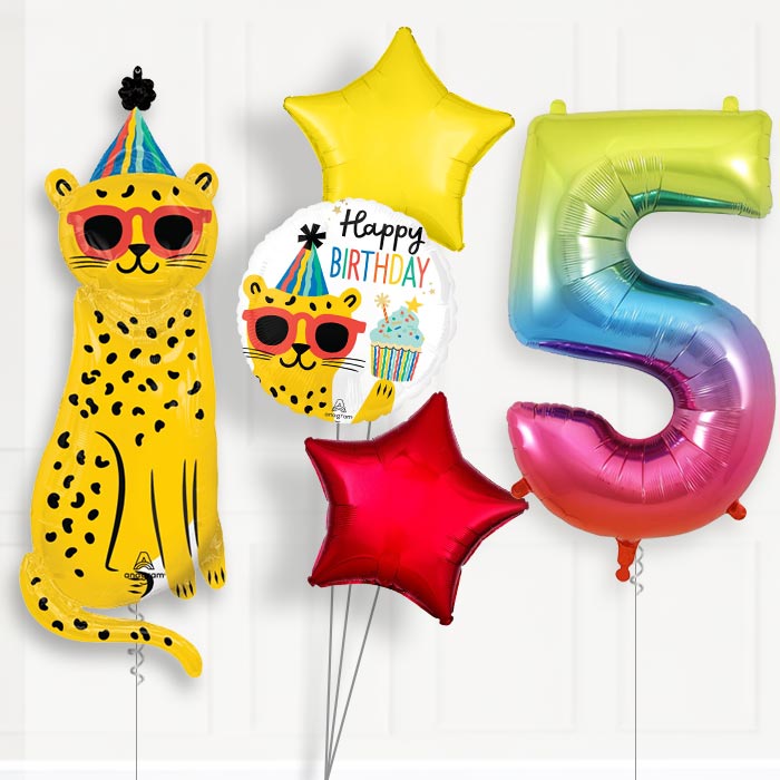 Cheetah Birthday Balloon Package Choose Your Number
