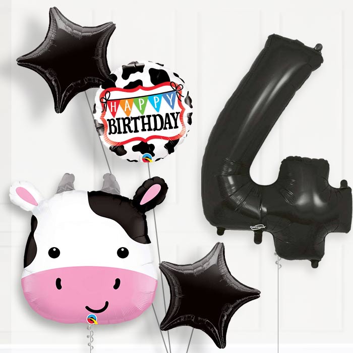 Cow Birthday Balloon Package Choose Your Number