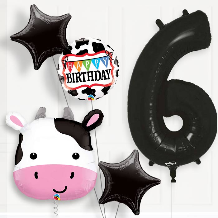 Cow Birthday Balloon Package Choose Your Number