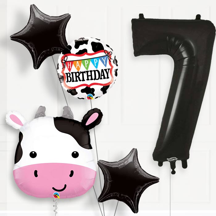 Cow Birthday Balloon Package Choose Your Number