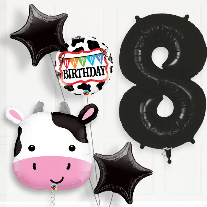 Cow Birthday Balloon Package Choose Your Number